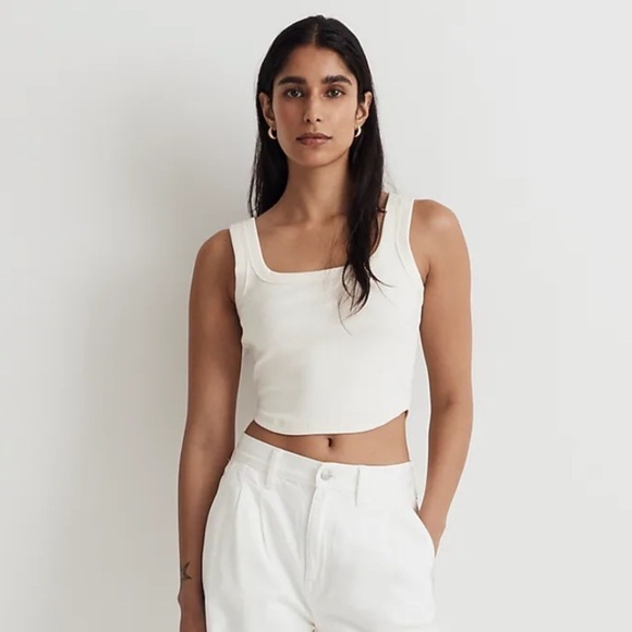 Madewell The Tailored Crop Tank in Sleekhold - Picture 1 of 4